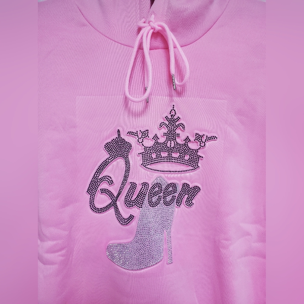 Nali Collection Embellished Hoodie/ Pink - Picture 2 of 12